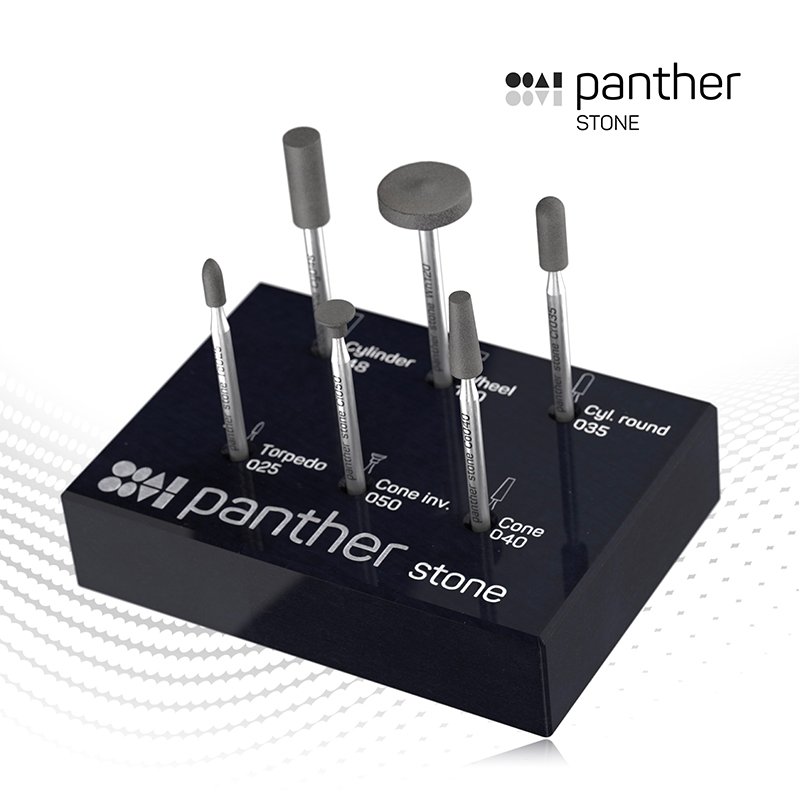 Kit Panther Stone con seis instrumentos rotatorios en expositor